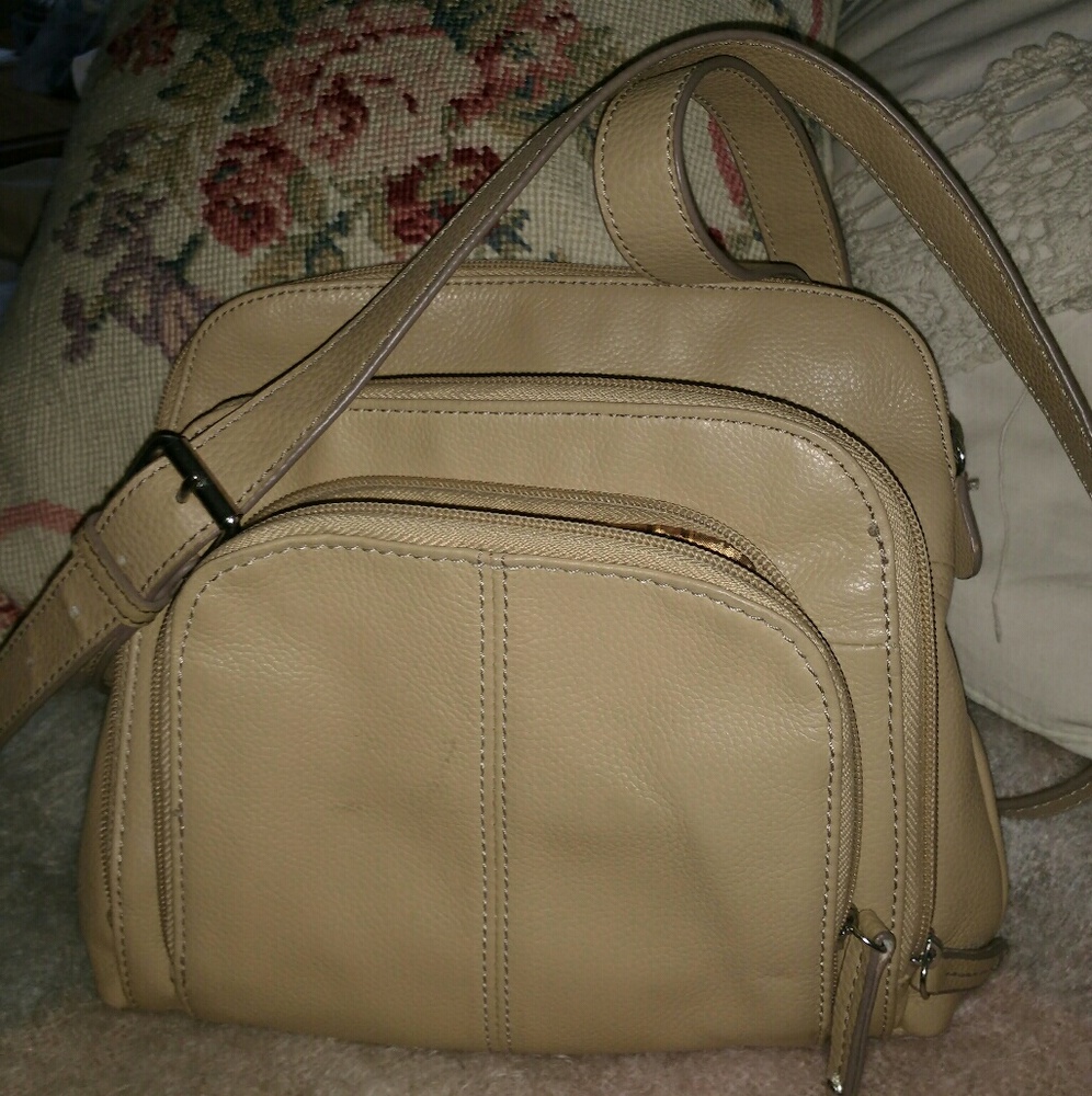 tignanello crossbody bag tan A+ cond